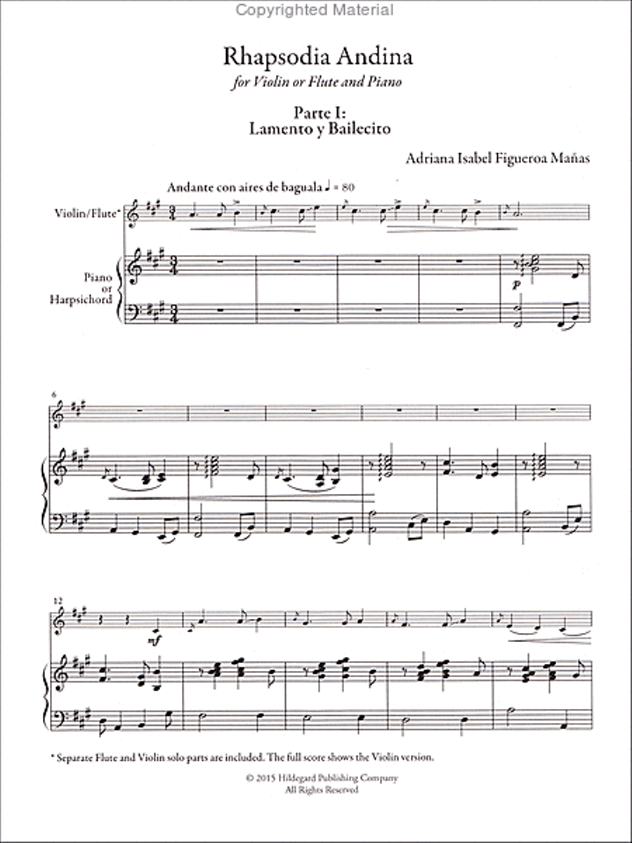 Rhapsodia Andina Chamber Music scores gallery preview page 2