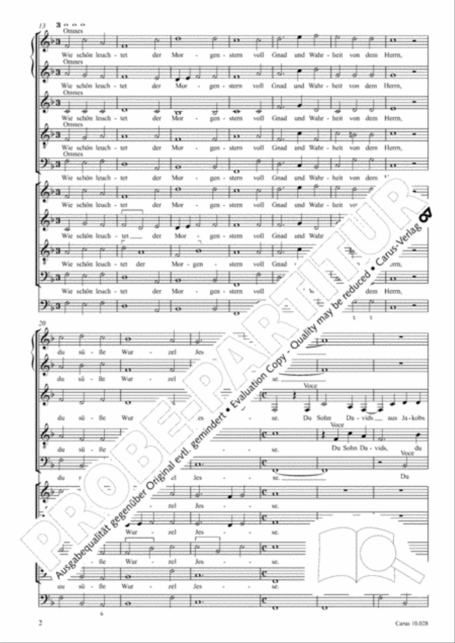 How brightly beams the morning star (Wie schon leuchtet der Morgenstern) SSATB scores gallery preview page 7