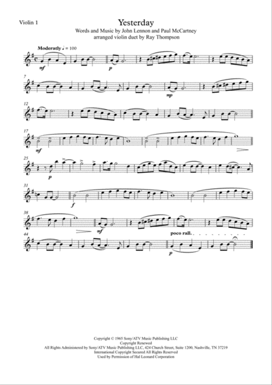 Yesterday String Duet scores gallery preview page 2