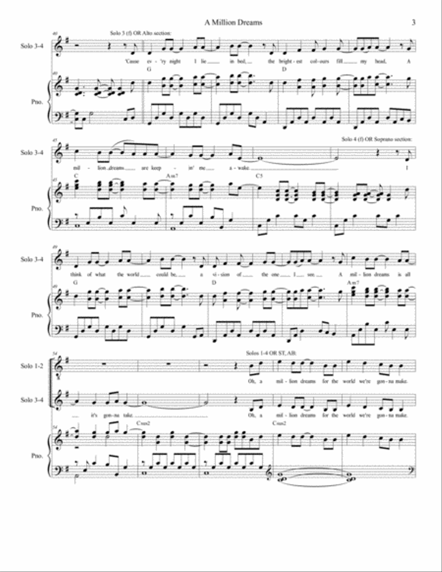 A Million Dreams 4-Part scores gallery preview page 3