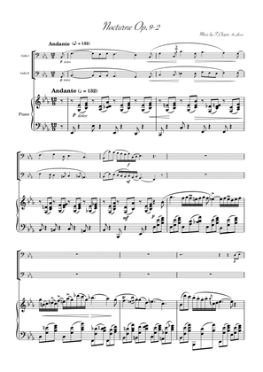 "Nocturne op.9-2" Piano Trio / Cello duet