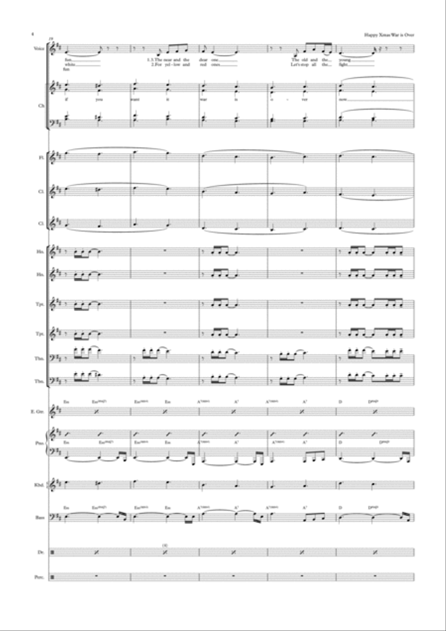 Happy Xmas (war Is Over) School and Community scores gallery preview page 4