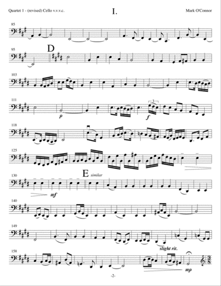 String Quartet No. 1 (cello part - two vlns, vla, cel) String Quartet scores gallery preview page 5