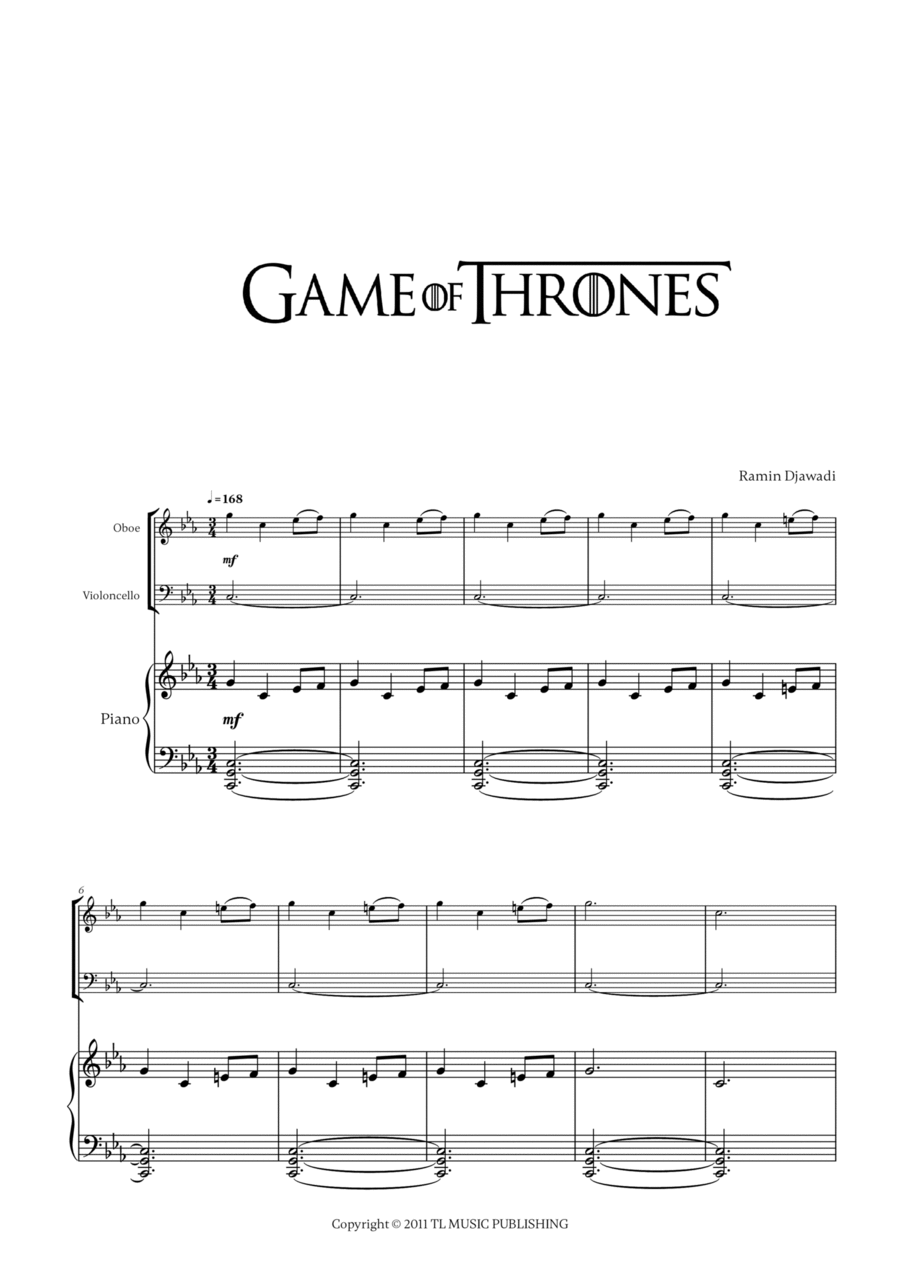 Game Of Thrones Oboe scores gallery preview page 1