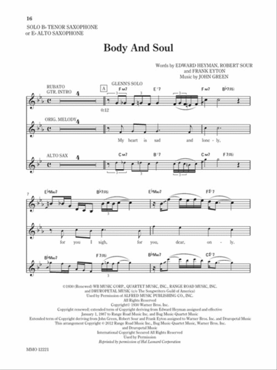 Too Marvelous for Words – Standards for Tenor Sax, Vol. 1 Tenor Saxophone scores gallery preview page 4
