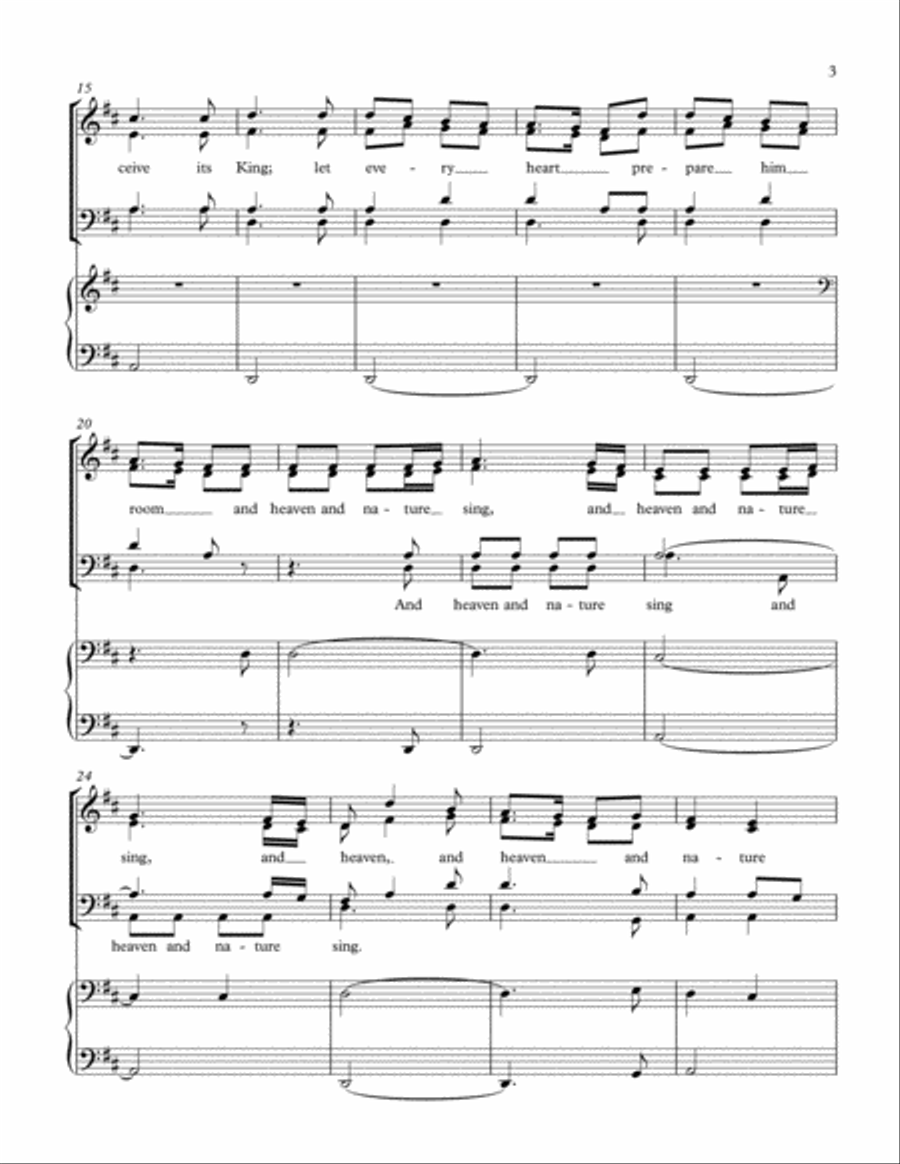 Joy to the World, for SATB/Congregation, Piano and Organ 4-Part scores gallery preview page 3