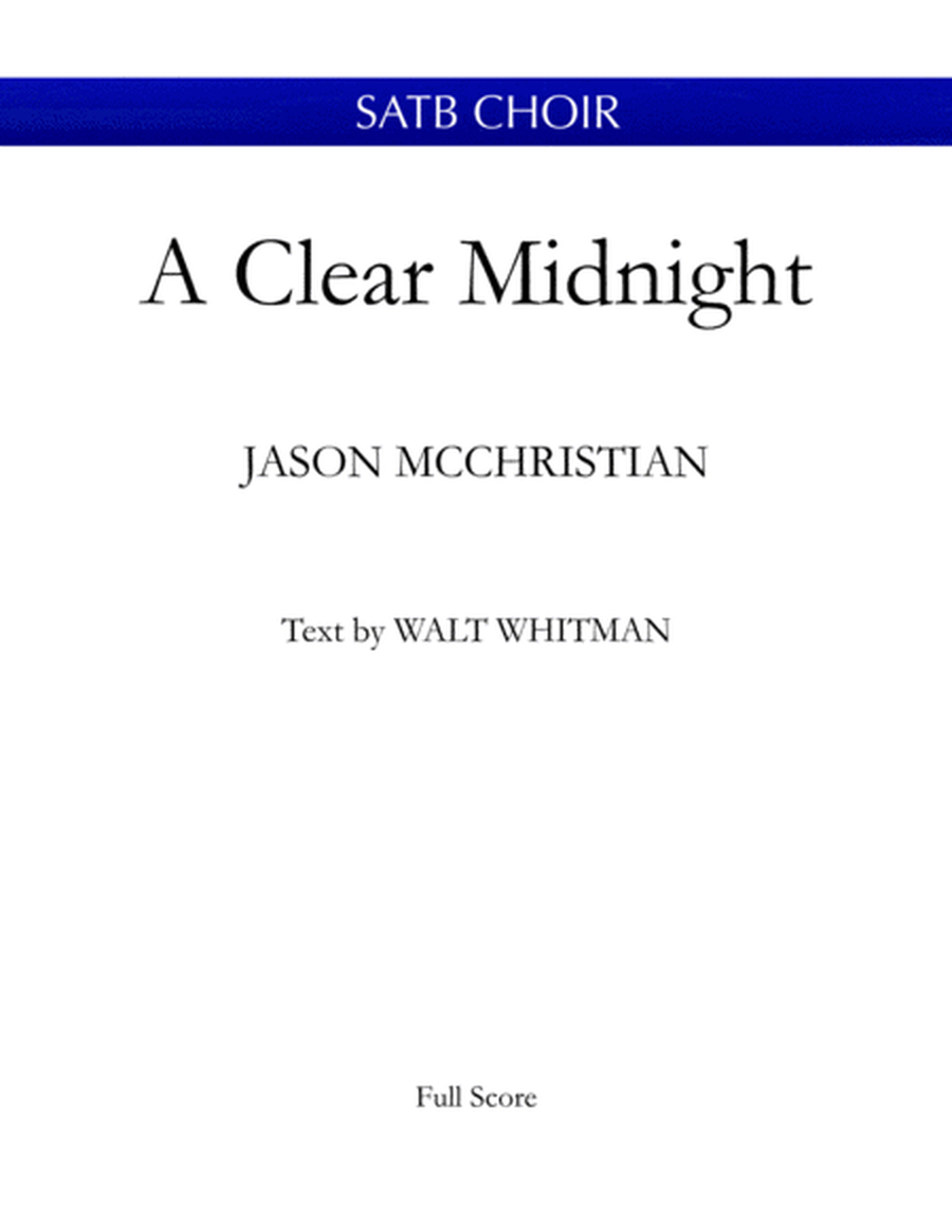 A Clear Midnight - for SATB Choir image number null