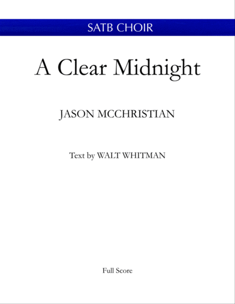 A Clear Midnight - for SATB Choir image number null