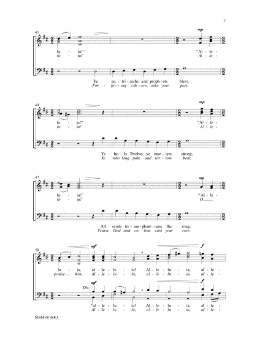 Ye Watchers and Ye Holy Ones All Creatures of Our God and King SSATB scores gallery preview page 5