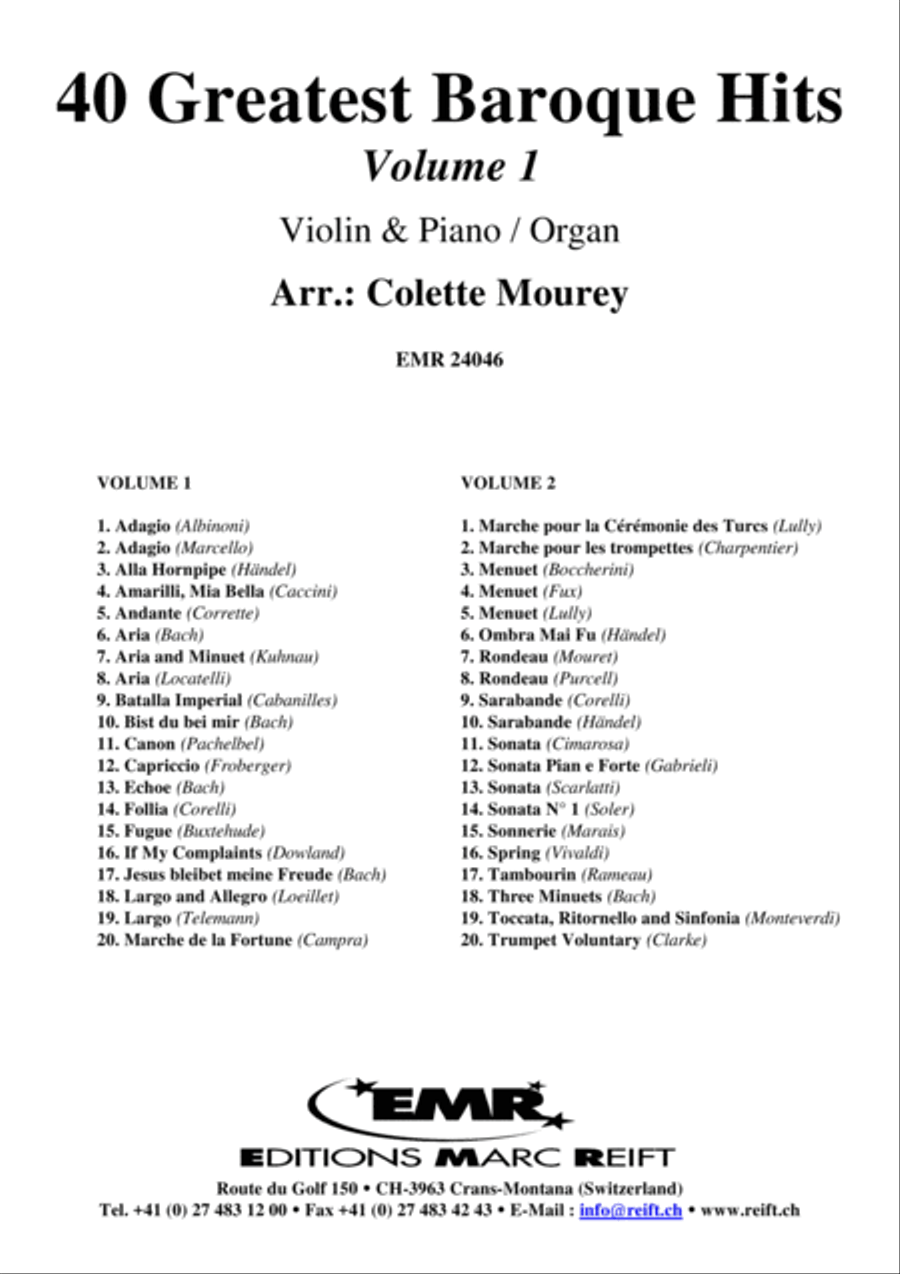 40 Greatest Baroque Hits Volume 1 Violin Solo scores gallery preview page 2