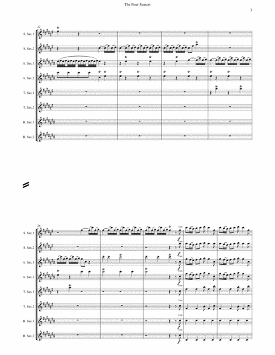 The Four Seasons ; Vivaldi (Spring) for 8 Saxophone
