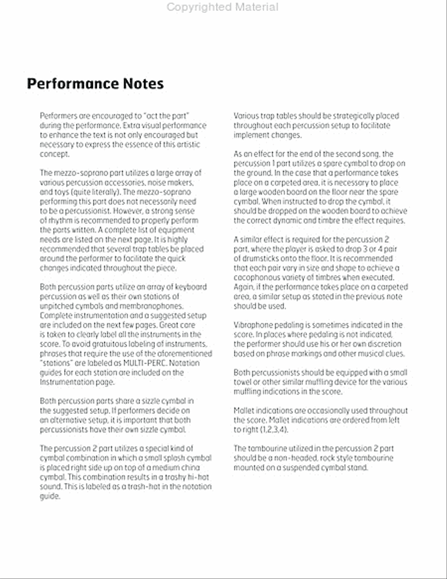 5 Songs in the Age of Stupidity Percussion Ensemble scores gallery preview page 4
