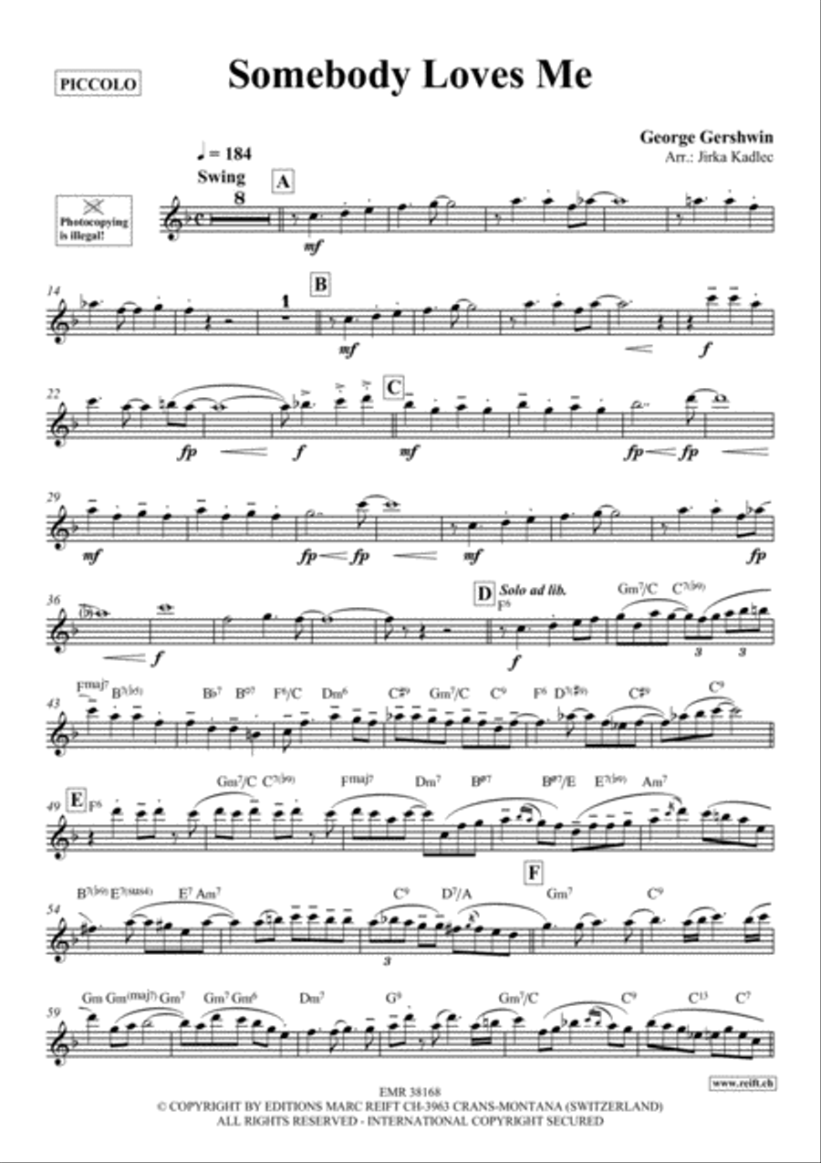 Somebody Loves Me Piccolo scores gallery preview page 2