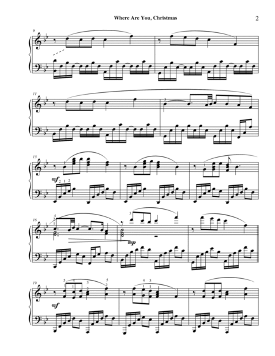 Where Are You Christmas? Piano Solo scores gallery preview page 3