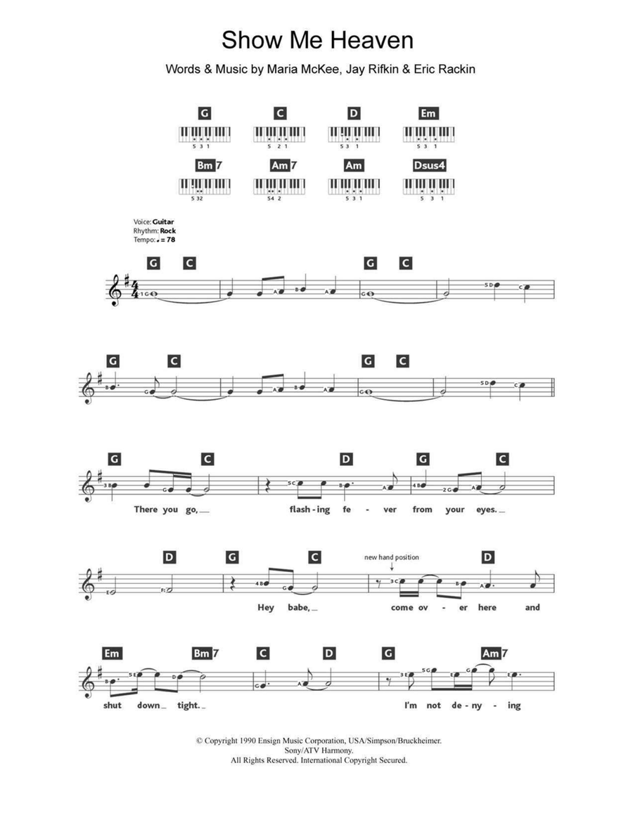 Show Me Heaven Piano scores gallery preview page 1