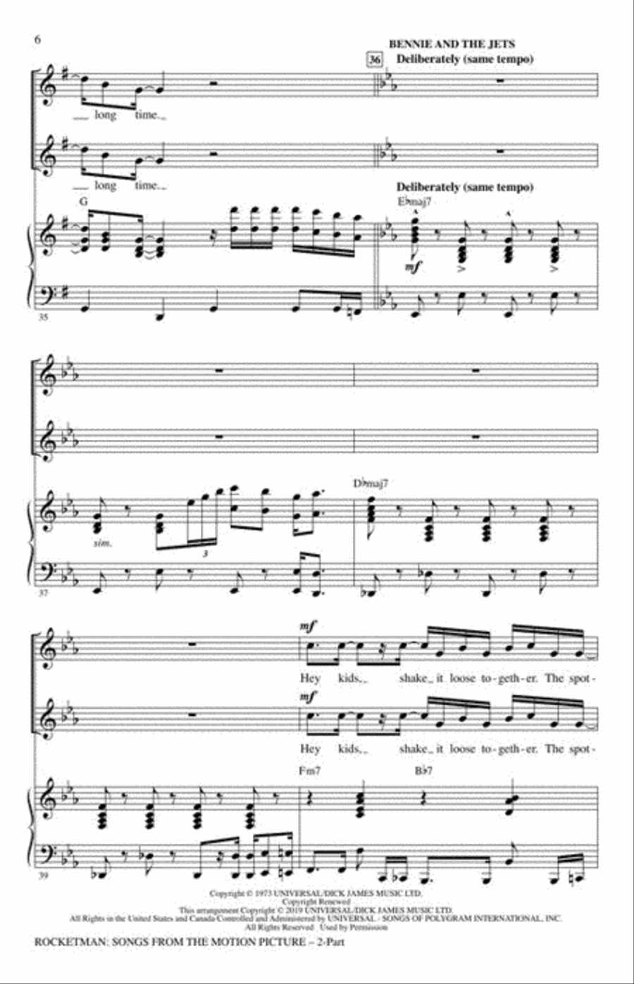 Rocketman: Songs from the Motion Picture 2-Part scores gallery preview page 4