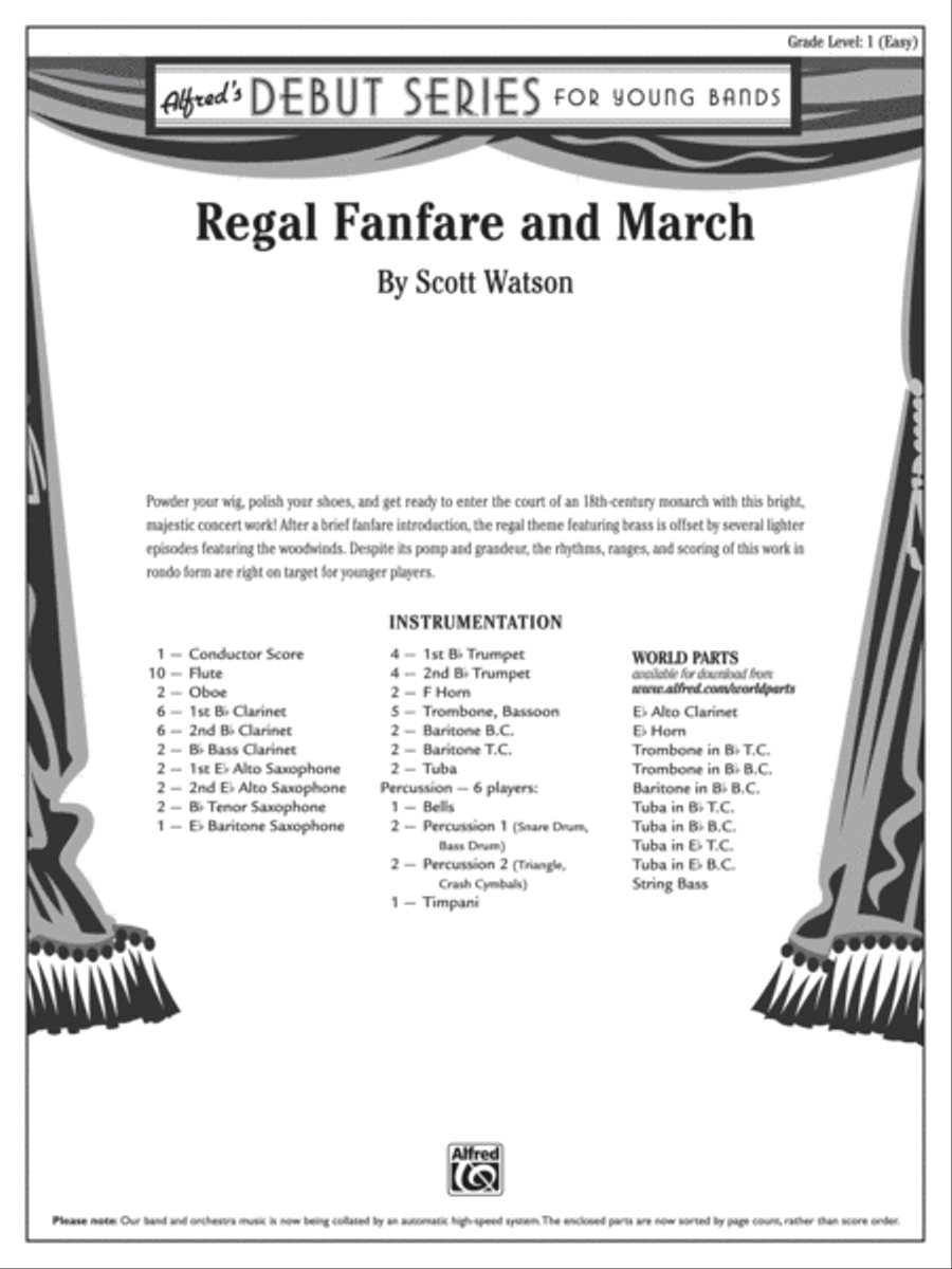 Regal Fanfare and March: Score Concert Band scores gallery preview page 1