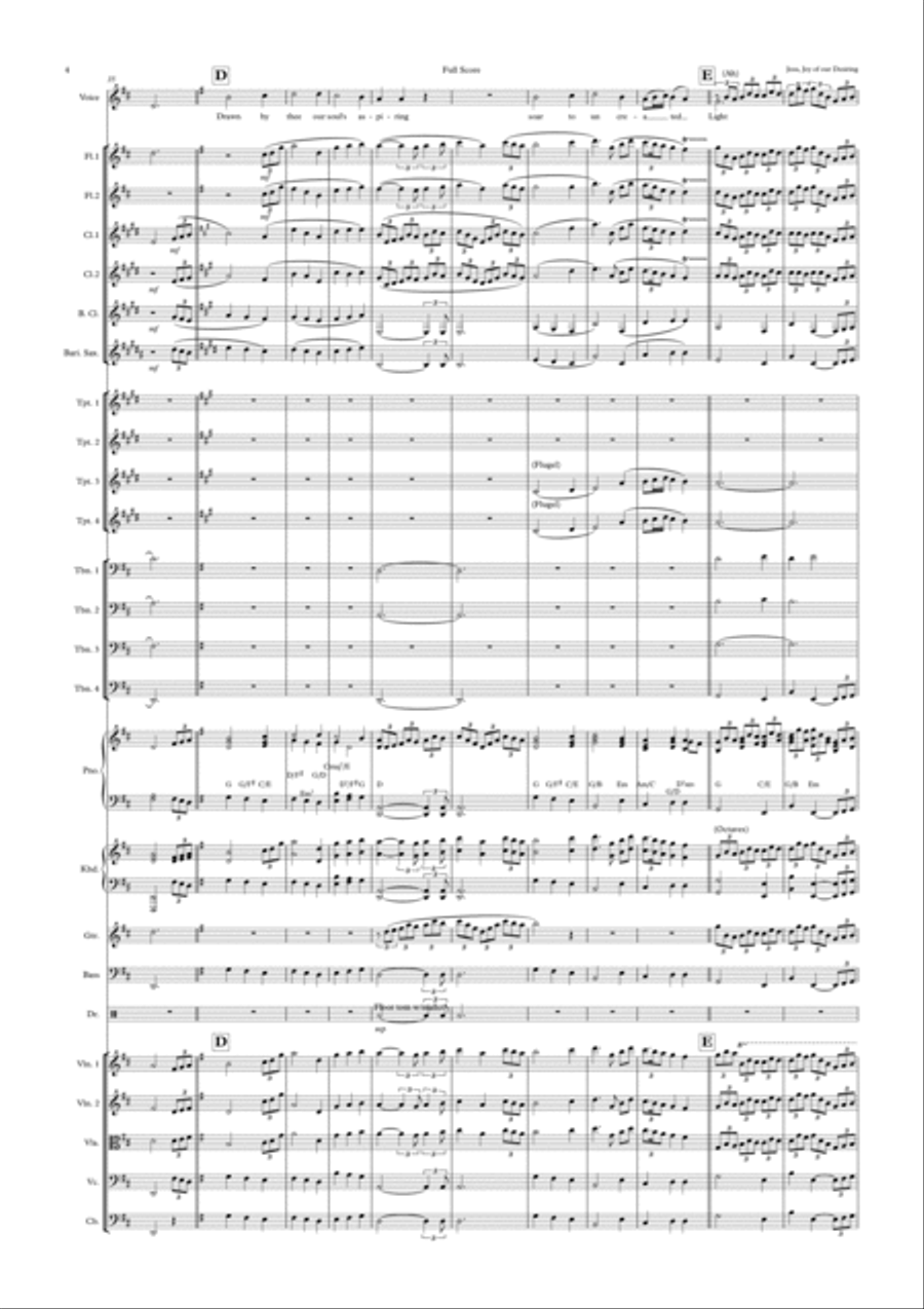 Jesu, Joy Of Our Desiring 2 Soprano Voices and Big Band with optional Strings Jazz Ensemble scores gallery preview page 4
