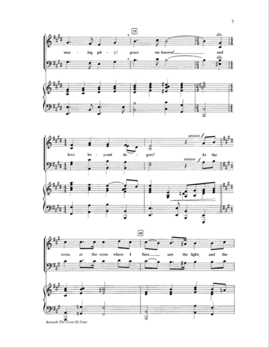 Beneath the Cross of Jesus 4-Part scores gallery preview page 7