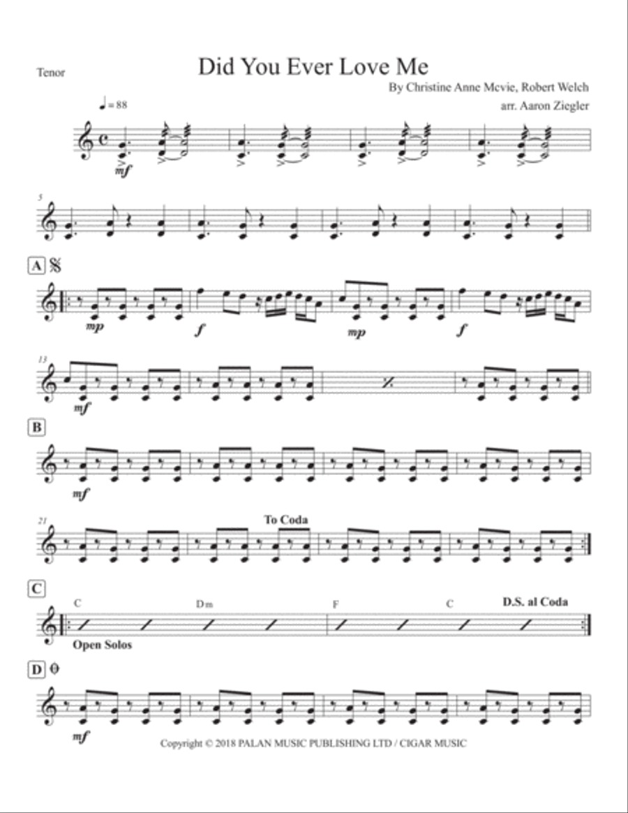 Did You Ever Love Me Percussion Ensemble scores gallery preview page 6