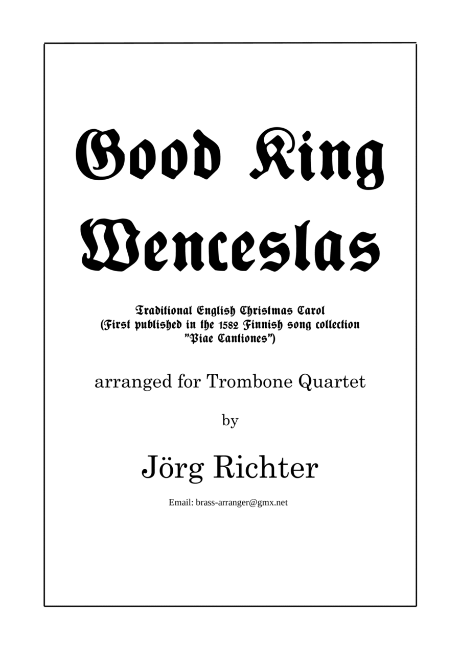 Good King Wenceslas for Trombone Quartet Brass Quartet scores gallery preview page 1