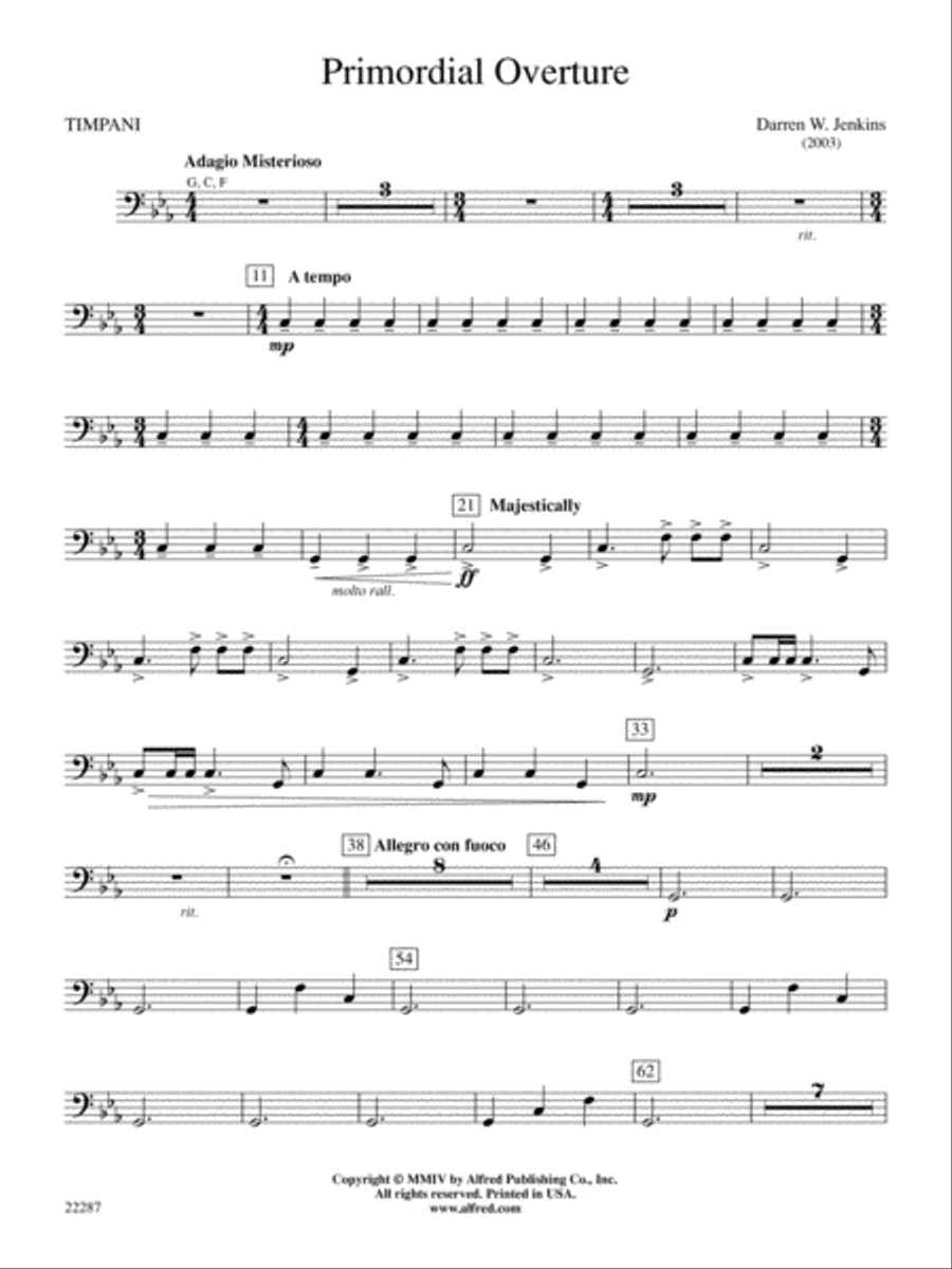 Primordial Overture: Timpani Concert Band scores gallery preview page 1