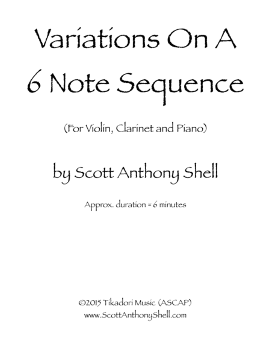 Variations On A 6 Note Sequence Small Ensemble scores gallery preview page 1