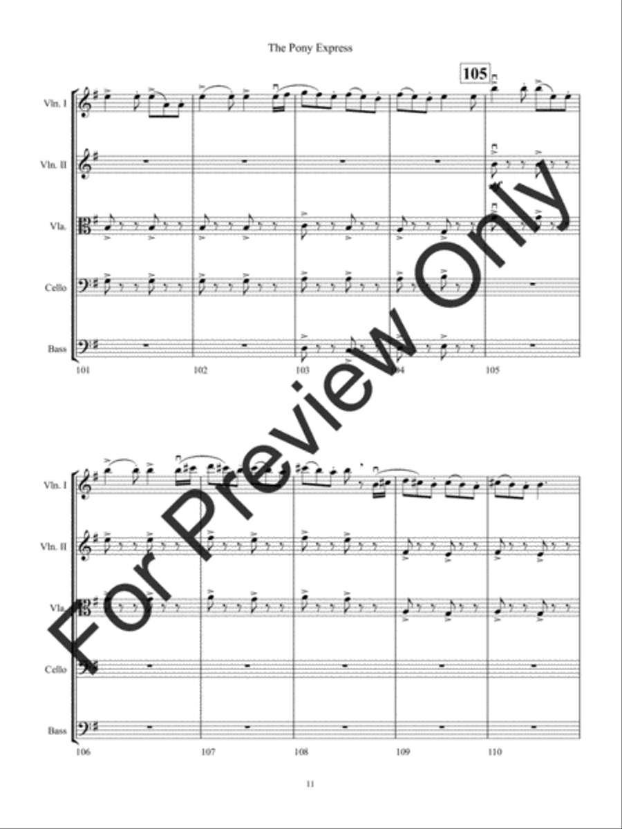 The Pony Express (Score) The Pony Express (Score) String Orchestra scores gallery preview page 14