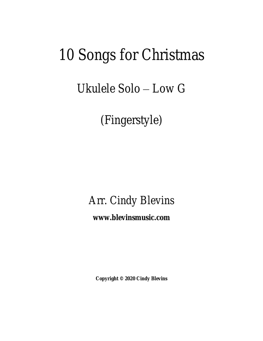 10 Songs for Christmas, Ukulele Solos, Fingerstyle, Low G Ukulele scores gallery preview page 5
