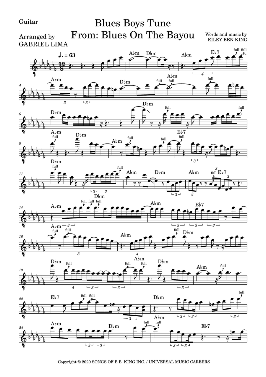 Blues Boys Tune Electric Guitar scores gallery preview page 1