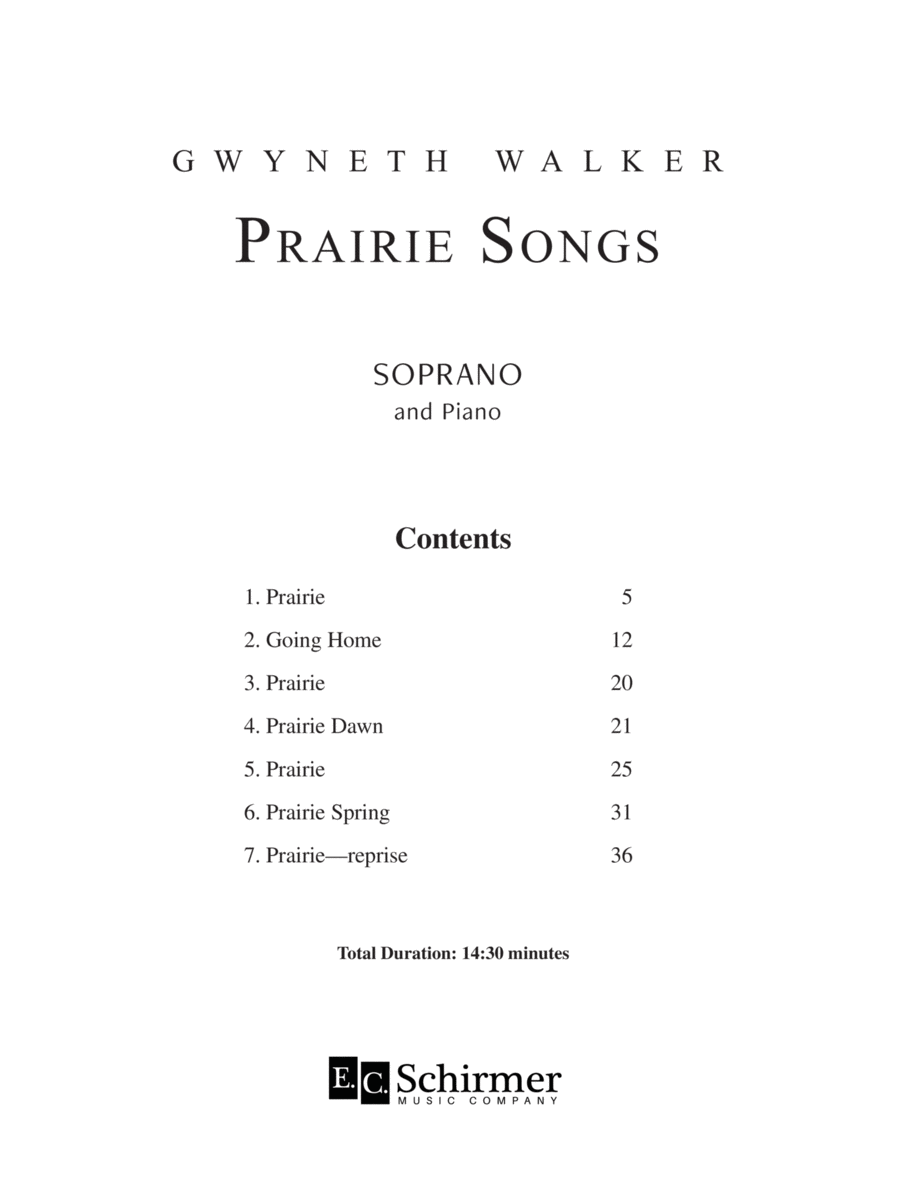 Prairie Songs Soprano Voice scores gallery preview page 1