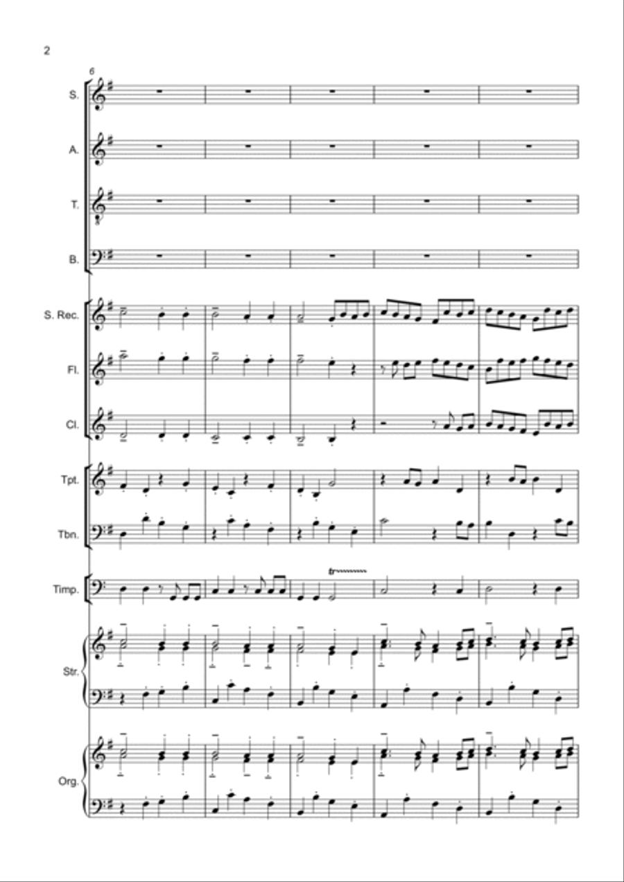 Cantata 2 mov IV Hossanna Choir scores gallery preview page 2