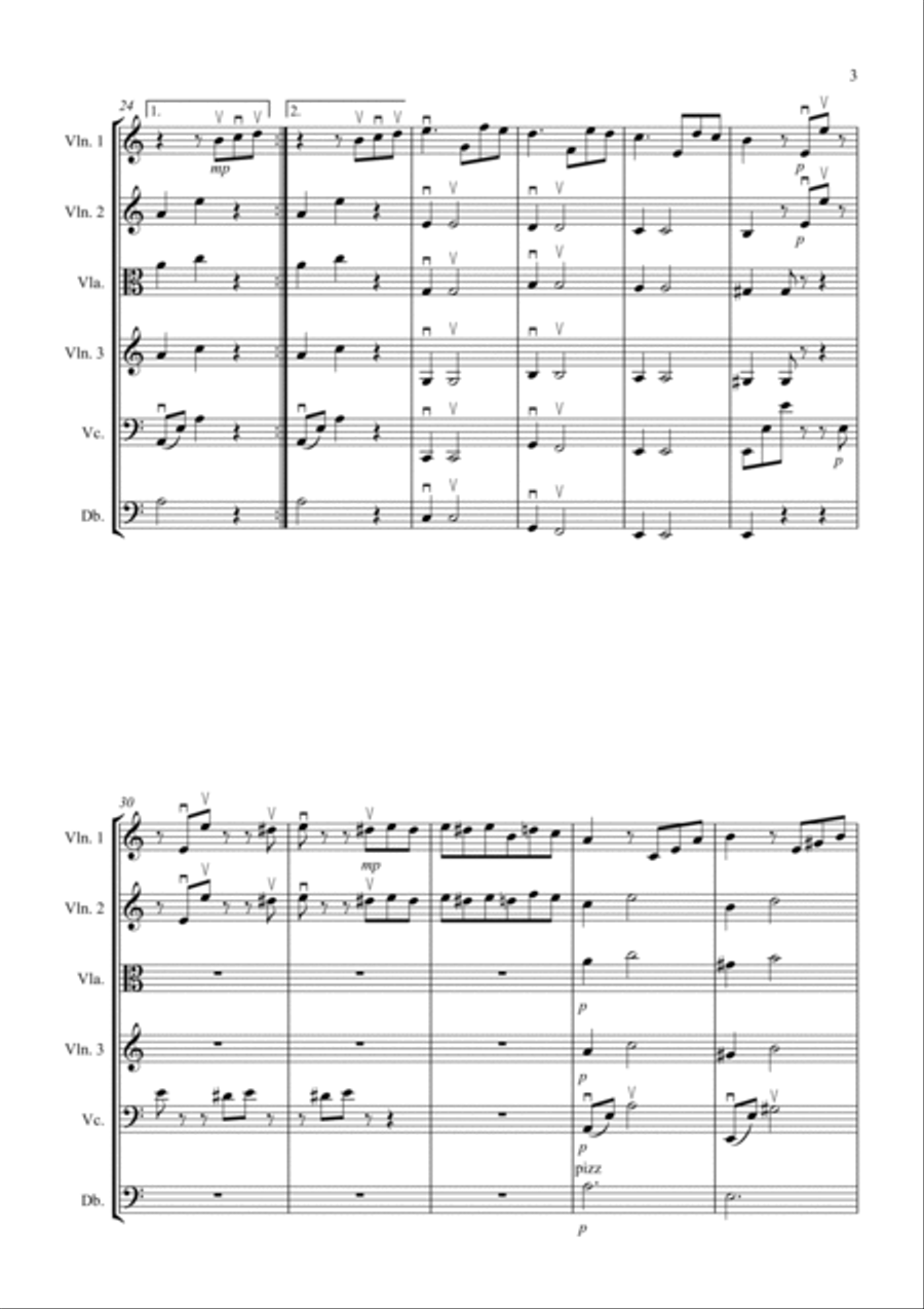 Für Elise for String Orchestra String Quartet scores gallery preview page 3