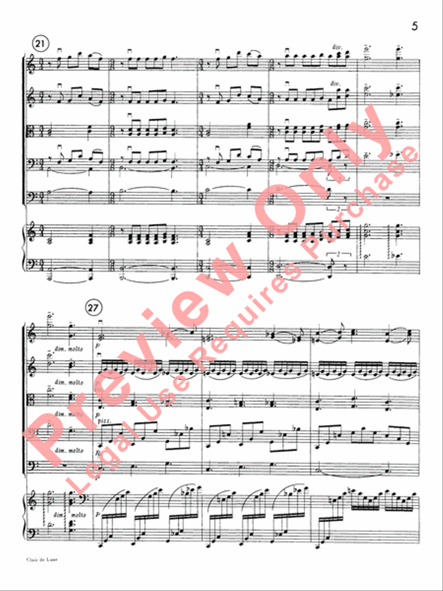 Clair de lune String Orchestra scores gallery preview page 6