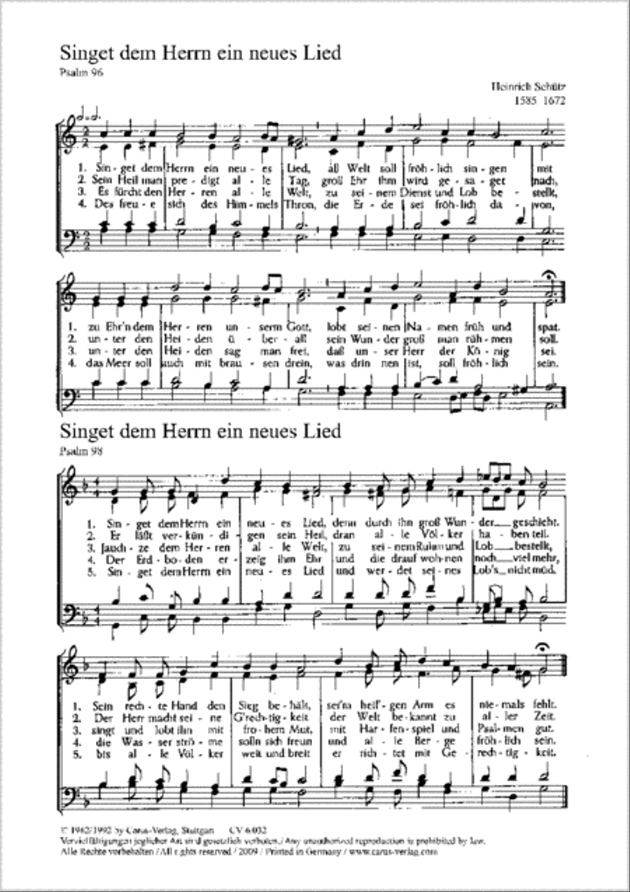 Der Herr sprach; Singet dem Herrn Score scores gallery preview page 1