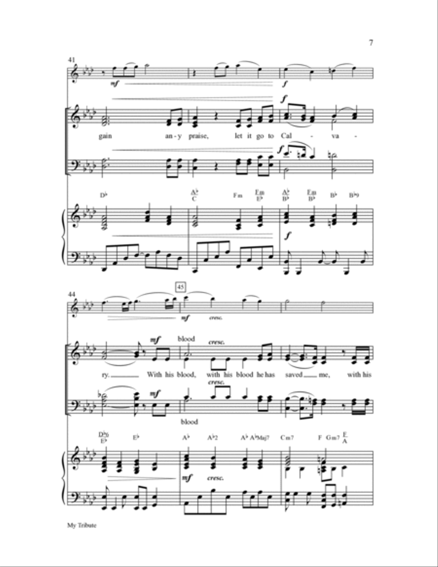 My Tribute My Tribute Choir scores gallery preview page 7