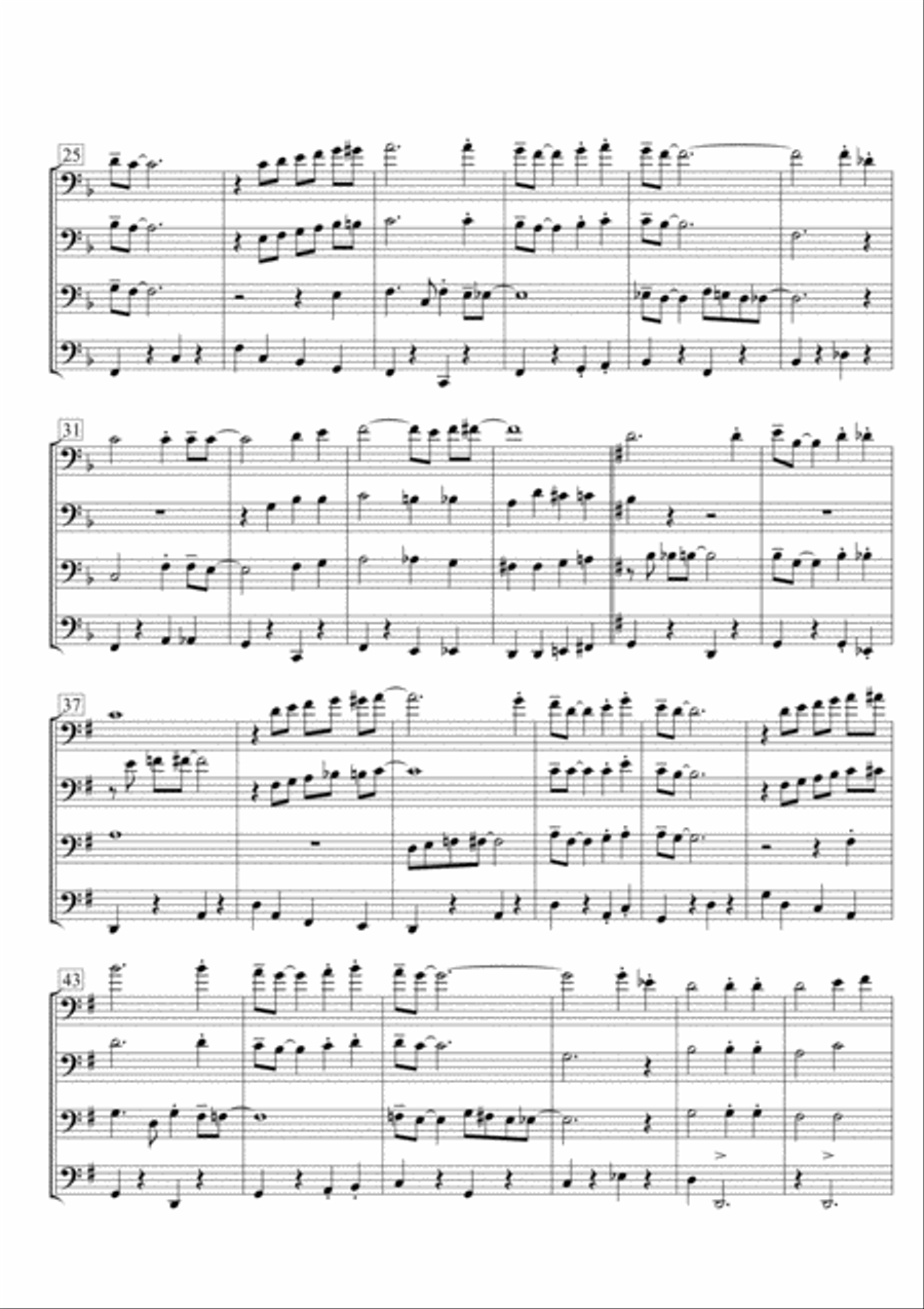Just a closer walk with thee for Trombone Quartet Brass Quartet scores gallery preview page 3