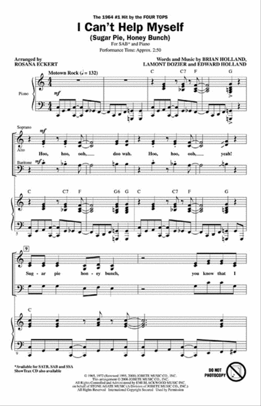 I Can't Help Myself (Sugar Pie, Honey Bunch) 3-Part scores gallery preview page 2