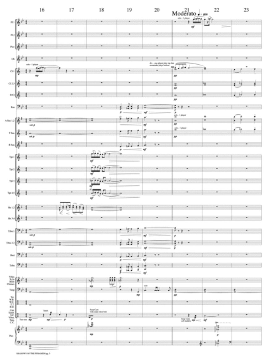Shadows of the Pyramids: Score Concert Band scores gallery preview page 6