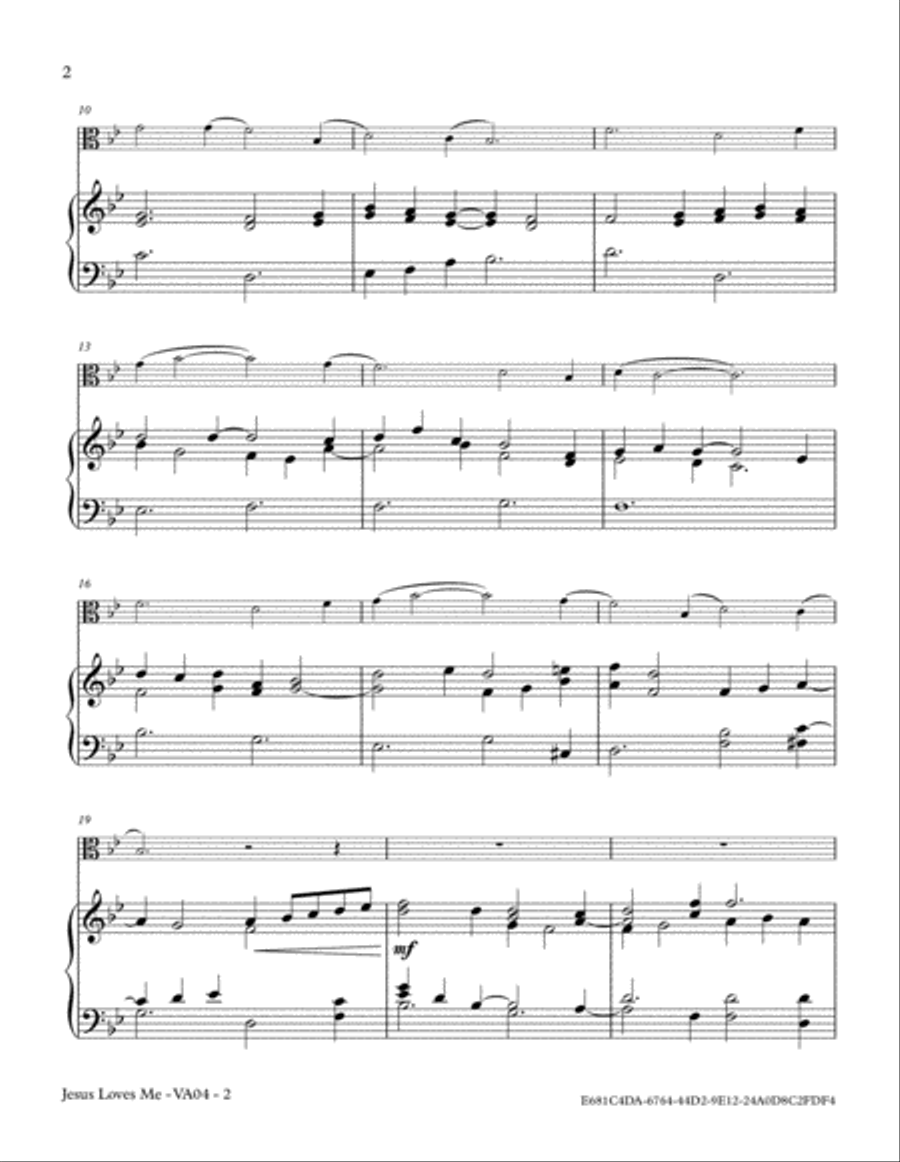 Jesus Loves Me Viola scores gallery preview page 2