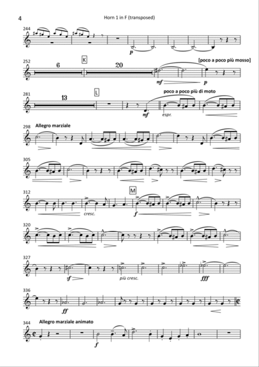 Les Preludes - transposed horn parts (1-4) Horn Solo scores gallery preview page 4