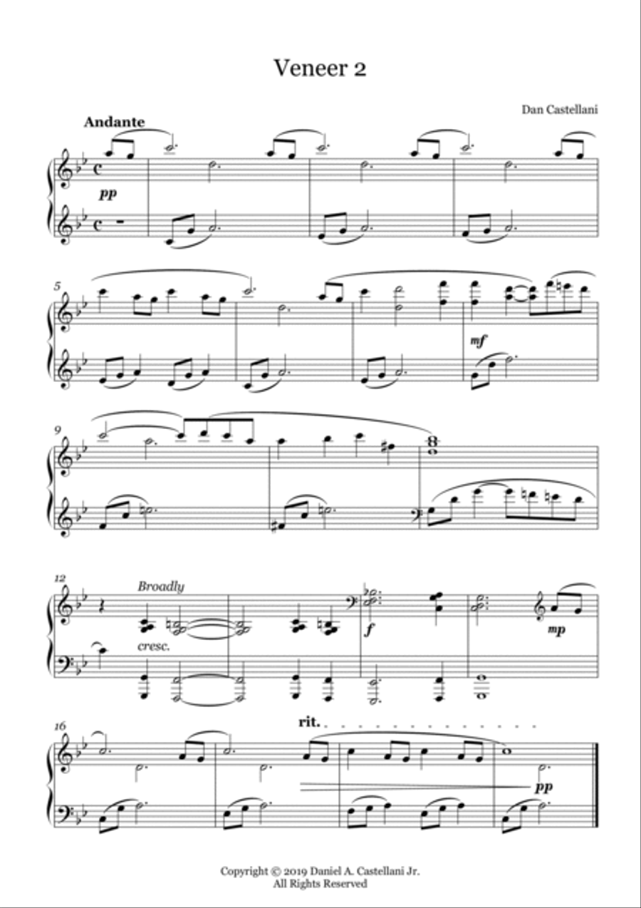 Veneers Piano Solo scores gallery preview page 3