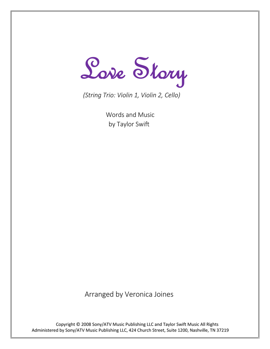 Love Story String Trio scores gallery preview page 1