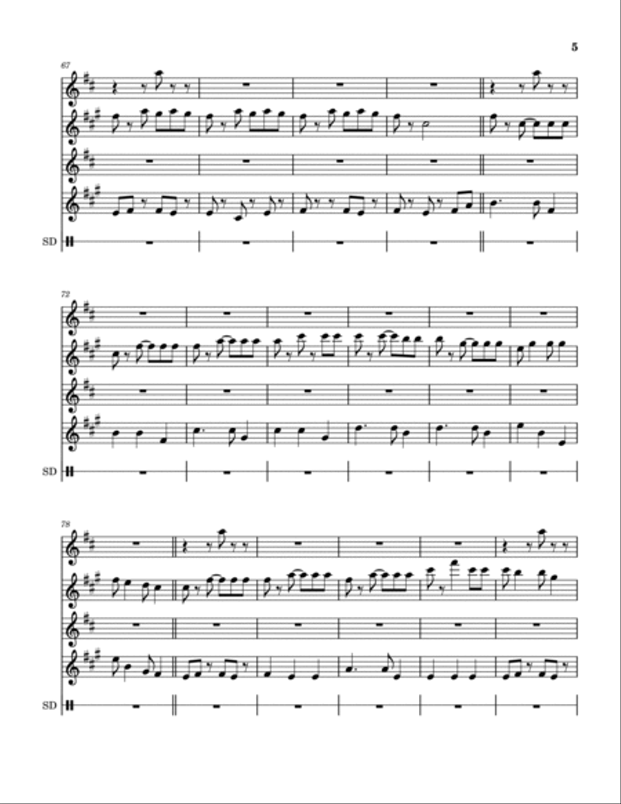 Namma Satham Saxophone Quartet scores gallery preview page 6
