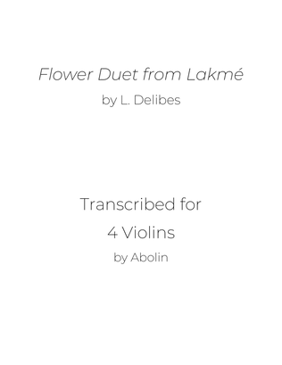Book cover for Delibes: Flower Duet from "Lakme", arr. for Violin Quartet