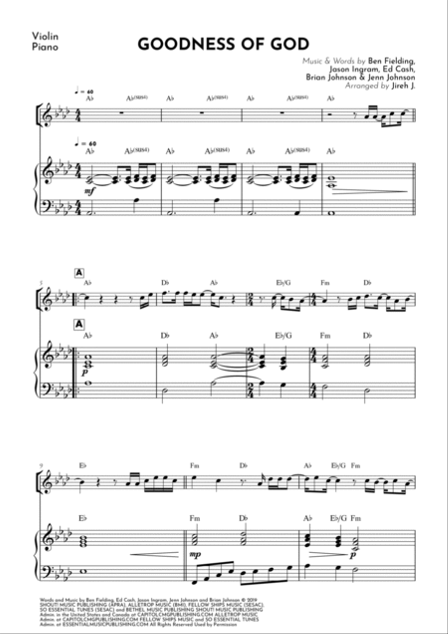 Goodness Of God Goodness Of God Violin Solo scores gallery preview page 2