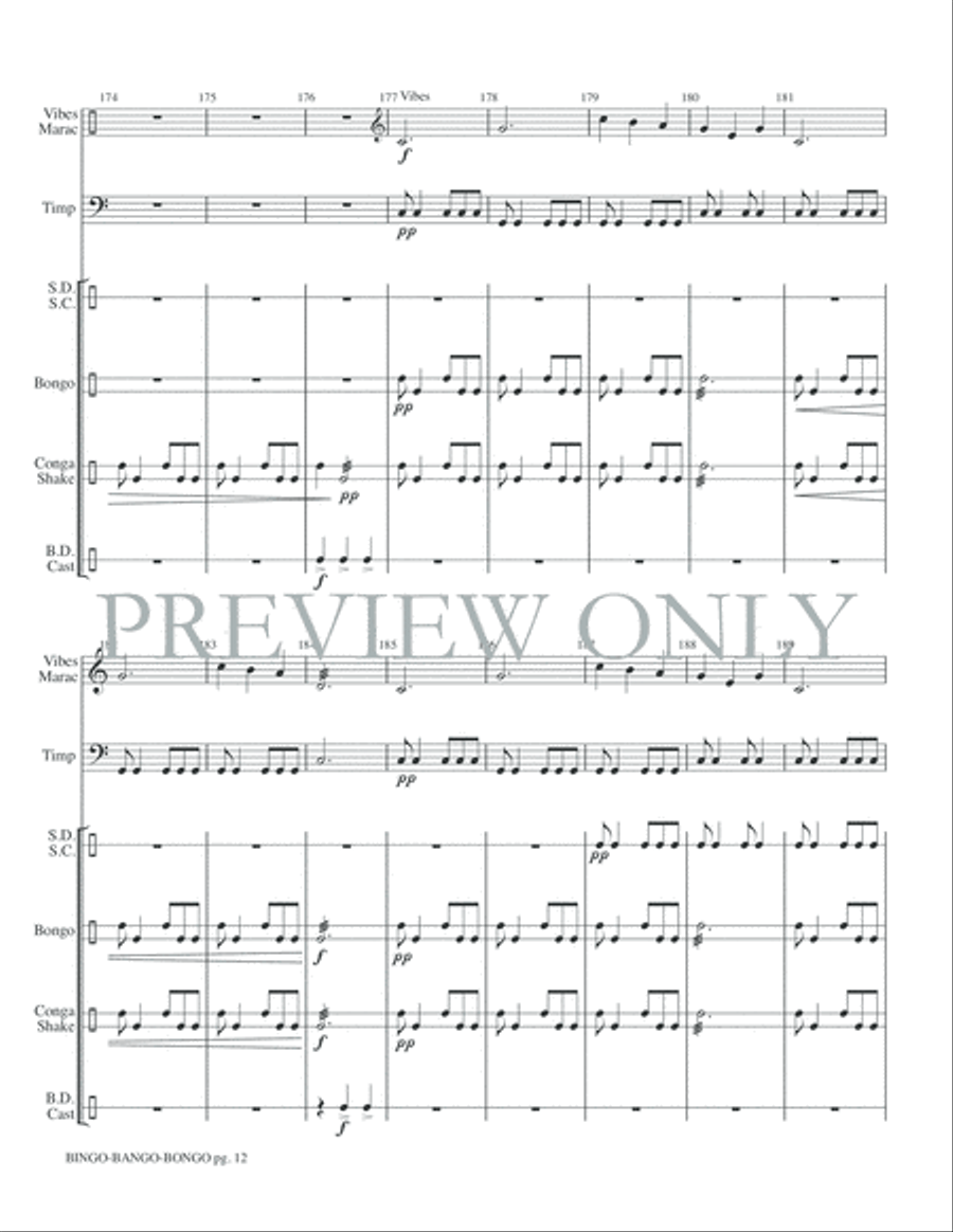 Bingo, Bango, Bongo Small Ensemble scores gallery preview page 14