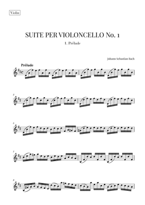 Book cover for Bach - Prelude from Cello Suite No. 1 in G Major (Violin Transcription)
