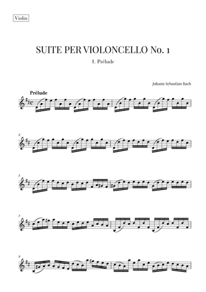 Bach - Prelude from Cello Suite No. 1 in G Major (Violin Transcription) image number null