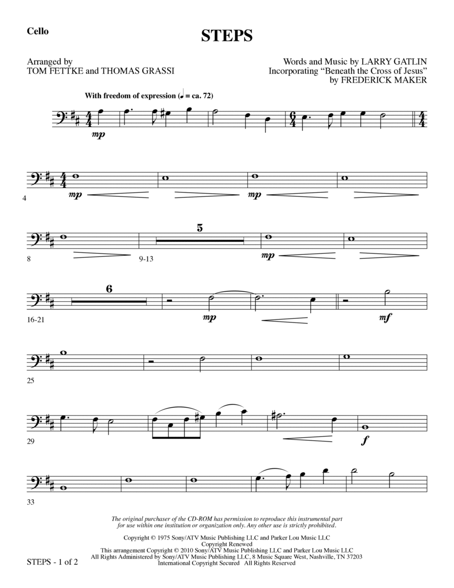Steps - Cello Steps - Cello Choir scores gallery preview page 1